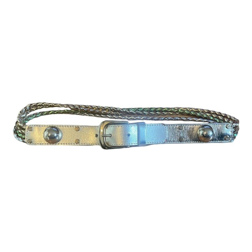 Diane von Furstenberg DVF Braided Studded Leather Belt Small